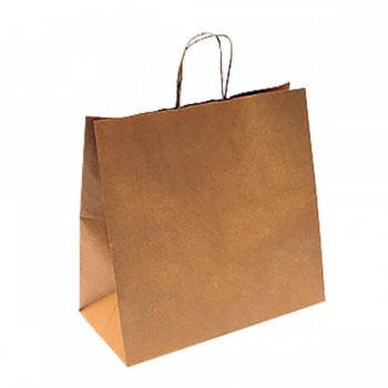 BOLSA KRAFT ASA RIZADA - 32+16x31 CM