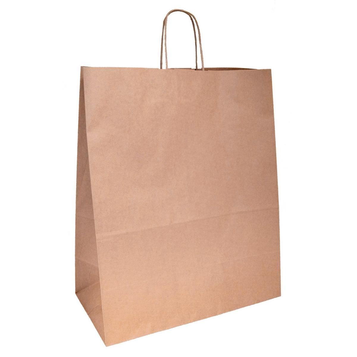 BOLSA HAVANA KRAFT DE ASA RIZADA - 40+20x48 CM (150 Unidades)