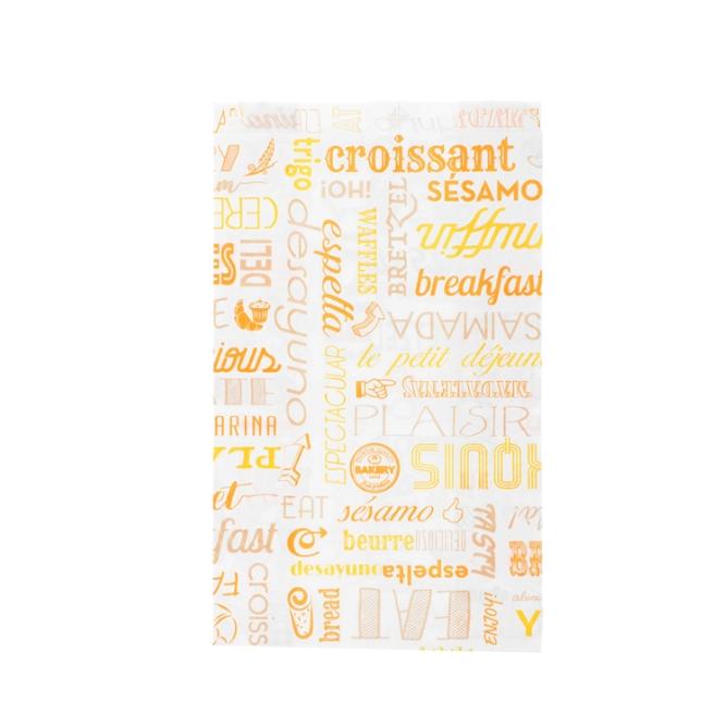 BOLSA PAPEL BOLLERÍA PAROLE NARANJA - 12+5x22 CM (500 Unidades)