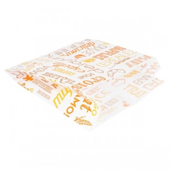 BOLSA PAPEL BOLLERÍA PAROLE NARANJA - 12+5x14 CM