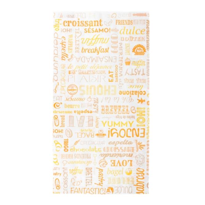 BOLSA PAPEL PARA BOLLERÍA  PAROLE NARANJA - 19+8X35 CM (250 Unidades)