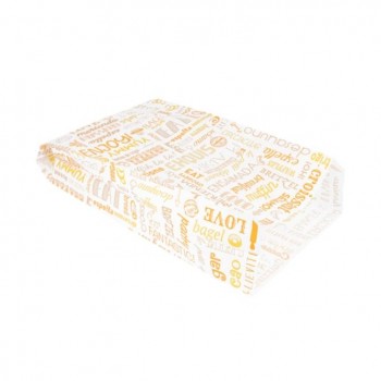 BOLSA PAPEL PARA BOLLERÍA  PAROLE NARANJA - 19+8X35 CM