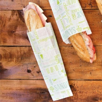 BOLSA BAGUETTE PAPEL ANTIGRASA PAROLE VERDE - 9+4x30 CM
