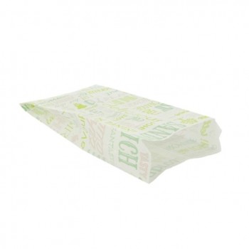 BOLSA BOCADILLO DE PAPEL ANTIGRASA PAROLE VERDE - 12+4X26 CM