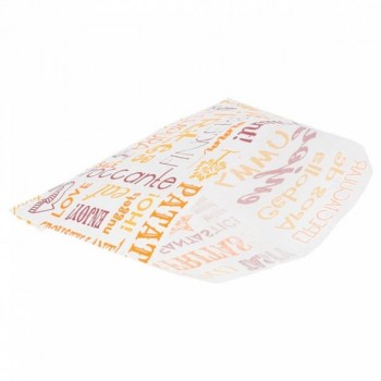 BOLSA PAPEL ANTIGRASA PATATAS FRITAS PAROLE NARANJA - 12x12 CM