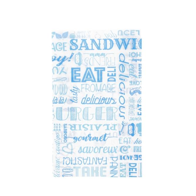 BOLSA PAPEL ANTIGRASA PAROLE AZUL - 14+7x22 CM (500 Unidades)