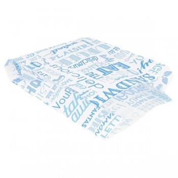 BOLSA PAPEL ANTIGRASA PAROLE AZUL - 14+7x22 CM