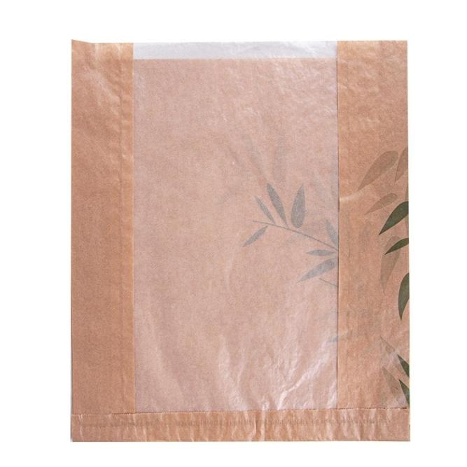 BOLSA PANADERÍA CON VENTANA FEEL GREEN - 26+4x30 CM (250 Unidades)