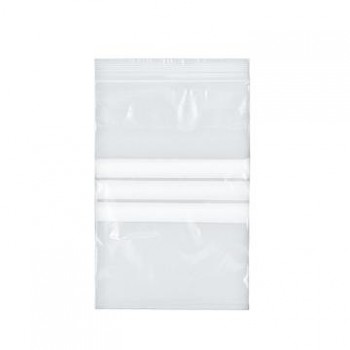 BOLSA ALIMENTARIA ZIP AUTOCIERRE Y BANAS PARA ESCRITURA - 18x25 CM