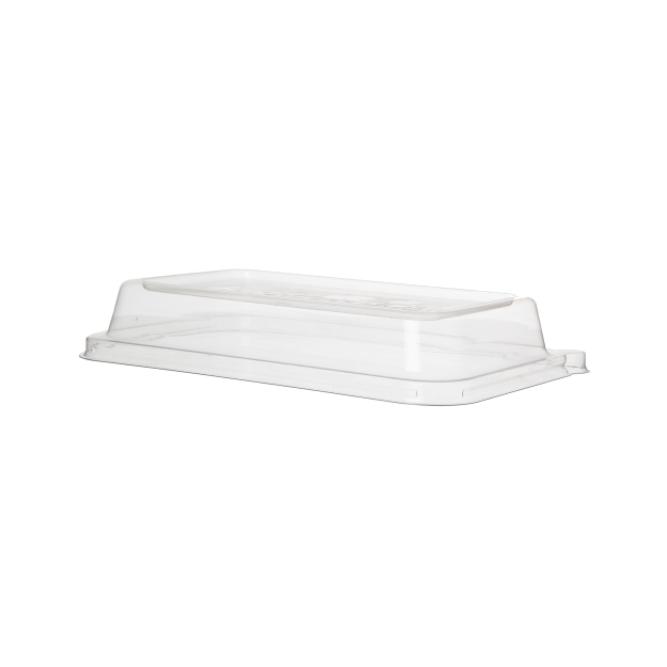 TAPA TRANSPARENTE DE PLA PARA BARQUITA DE BAGAZO - 21x14x2,5 CM (200 Unidades)