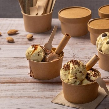 TARRINA DE PAPEL KRAFT PARA HELADO - 90 ML