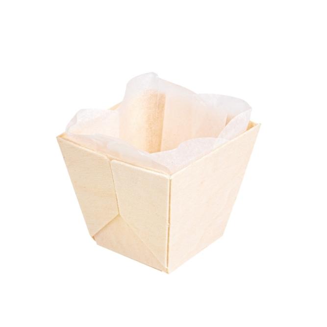 BARQUITA DE MADERA CON MOLDE SILICONADO HORNEABLE - 7x7x5,5 CM (300 Unidades)