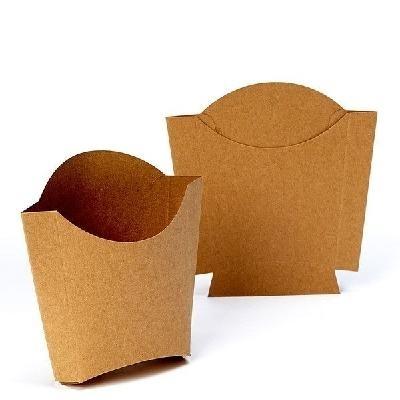 CAJETILLA CARTONCILLO KRAFT PARA PATATAS FRITAS - 14x5,5x13,5 CM