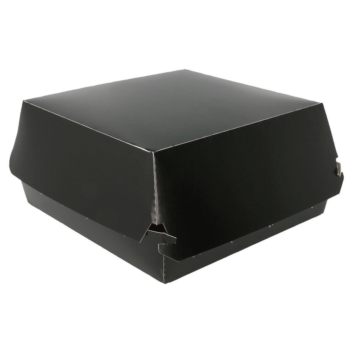CAJA CARTONCILLO NEGRA PARA HAMBURGUESA - 17,5/15x18/15x7,5 CM (300 Unidades)