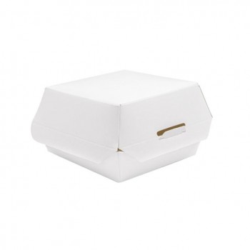MINI CONCHA BLANCA DE CARTONCILLO PARA HAMBURGUESA  - 7,3x7,7x5 CM