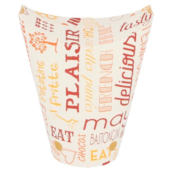 VASO CERRADO PARA FRITAS CERRADO PAROLE NARANJA - 6,7x10 CM (2500 Unidades)