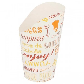 VASO ABIERTO PATATAS FRITAS PAROLE NARANJA - 10x13,5 CM