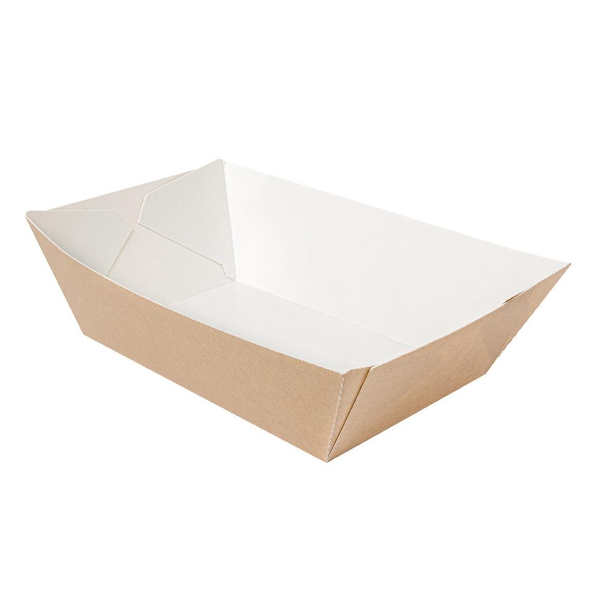 BARQUITA KRAFT Y BLANCA THEPACK - 22/17x14,5/9,5x6,5 CM (600 Unidades)