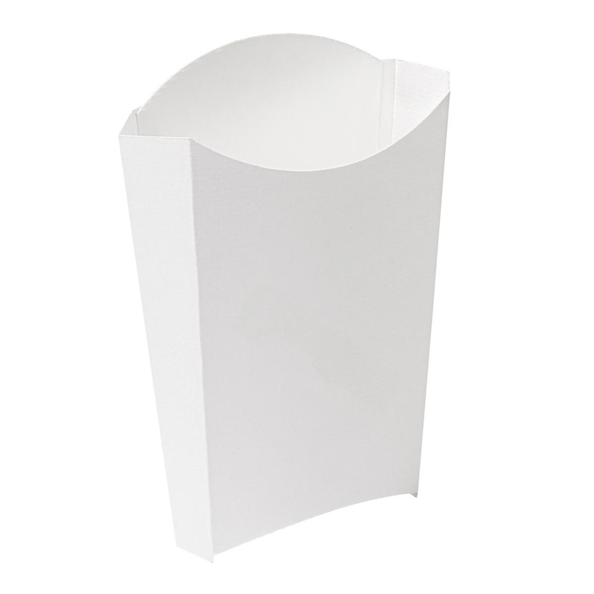 CAJETILLA BLANCA SUPER JUMBO PARA PATATAS FRITAS THEPACK - 14,5x9,5x18 CM (1000 Unidades)