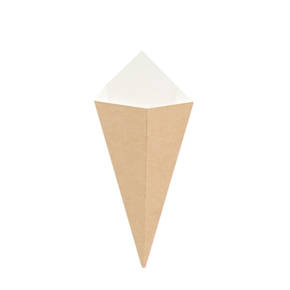 CUCURUCHO PARA FRITOS BLANCO/KRAFT THEPACK - 12,5x22 CM (1600 Unidades)