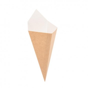 CUCURUCHO PARA FRITOS BLANCO/KRAFT THEPACK - 12,5x22 CM