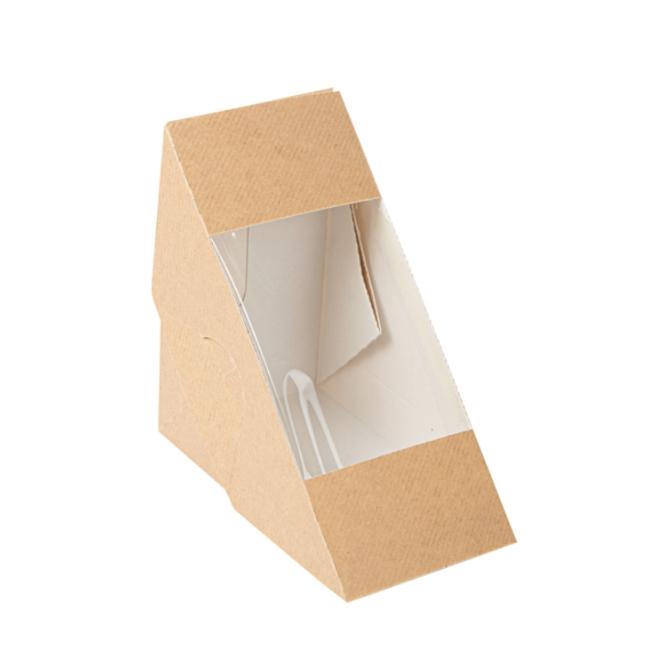 ENVASE PARA SÁNDWICH DOBLE CON VENTANA THEPACK - 12,4x12,4x7,5 CM (500 Unidades)