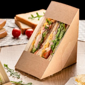 ENVASE PARA SÁNDWICH DOBLE CON VENTANA THEPACK - 12,4x12,4x7,5 CM