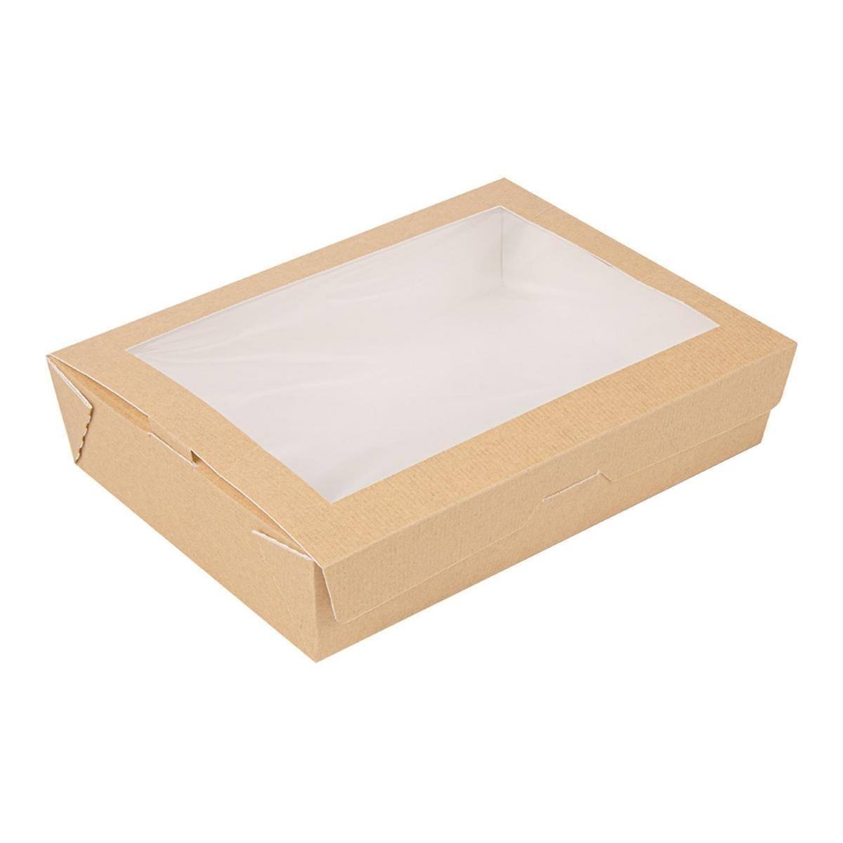 CAJA ESTANCA RECTANGULAR CON VENTANA THEPACK - 21/19,8x15/14x4,8 CM (200 Unidades)