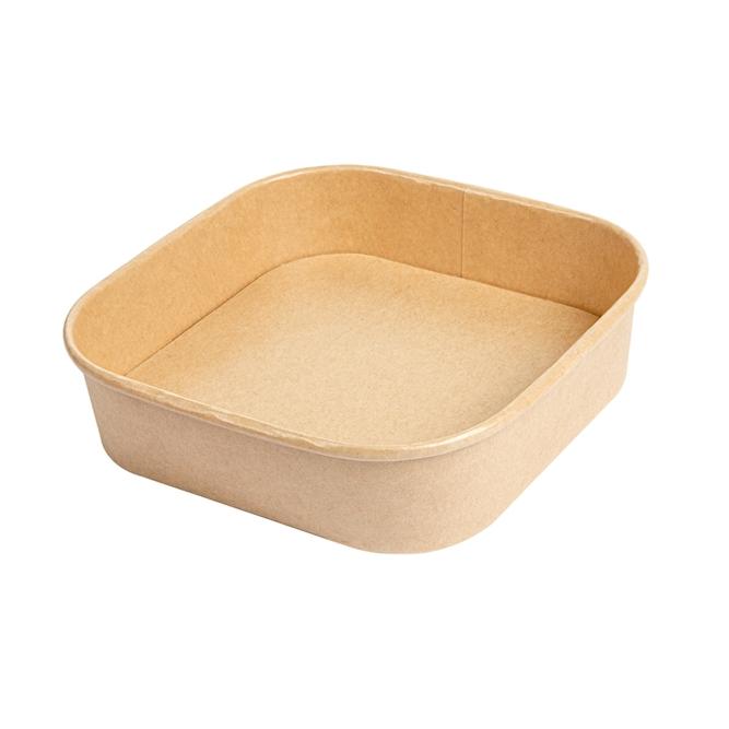 BASE CUADRADA KRAFT PARA ENSALADERA - 750 ML (300 Unidades)