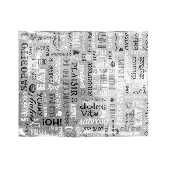 PAPEL ANTIGRASA TÉRMICO CON ALUMINIO - 28x34 CM (1000 Unidades)