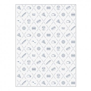 ENVOLTORIO PAPEL ANTIGRASA COMPOSTABLE BLANCO Y AZUL ECOPRODUCTS - 30x40 CM