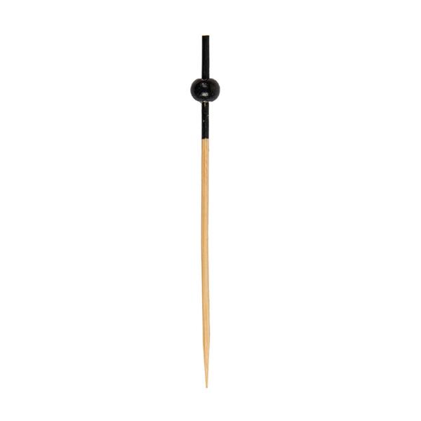PICK PINCHITO BAMBÚ BOLA NEGRA - 9 CM