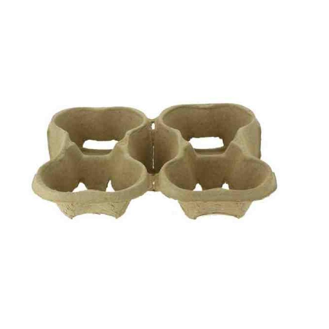 BANDEJA CUPCARRIER COMPOSTABLE 4 VASOS CAFÉ - 20,5x21,8x4,4 CM (230 Unidades)
