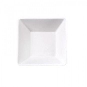 PLATO BLANCO HONDO CUADRADO DE CELULOSA OUTLET - 18x18x4 CM