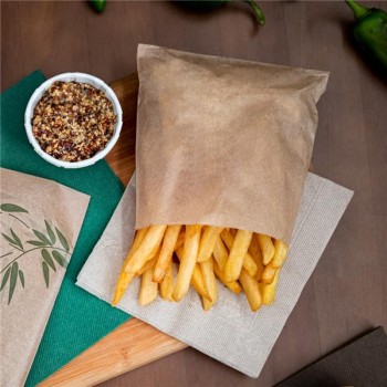 SOBRE KRAFT ANTIGRASA PARA PATATAS FRITAS - 12x12 CM