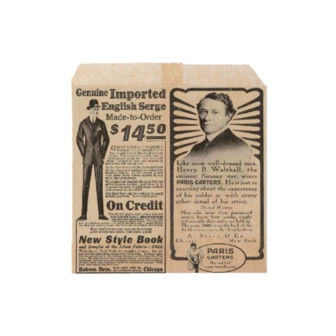 BOLSA ANTIGRASA KRAFT NEWS - 12x12 CM