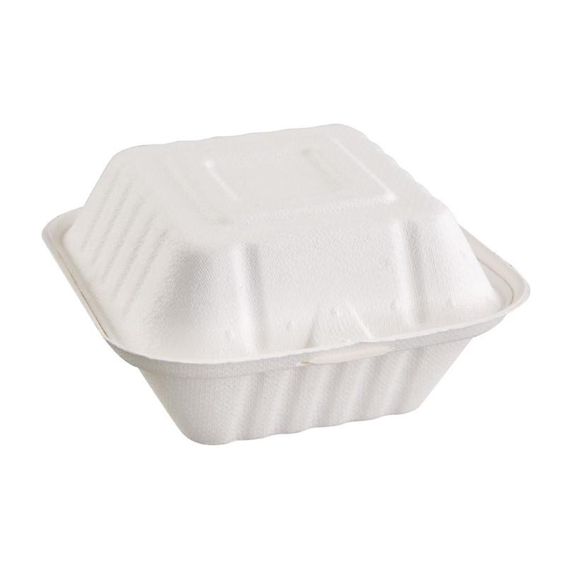 CONCHA HAMBURGUESA BLANCA MARCA CHINET - 15,2x15x8,4 CM (600 Unidades)
