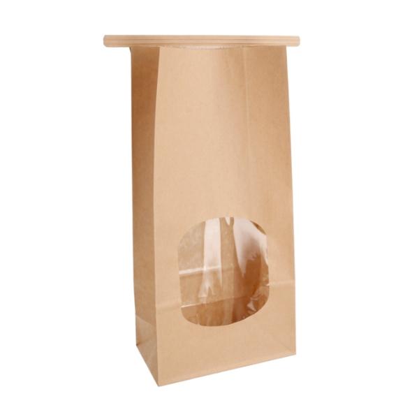 BOLSA LAMINADA KRAFT CON VENTANA Y AUTOCIERRE - 12+6,5x24,6 CM (500 Unidades)