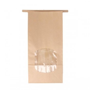 BOLSA LAMINADA KRAFT CON VENTANA Y AUTOCIERRE - 12+6,5x24,6 CM