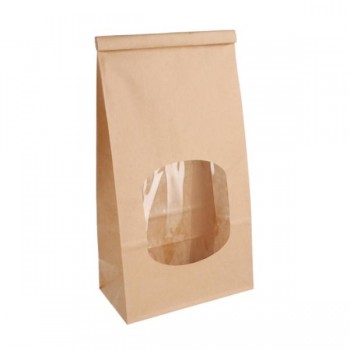 BOLSA LAMINADA KRAFT CON VENTANA Y AUTOCIERRE - 12+6,5x24,6 CM