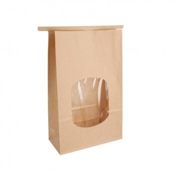 BOLSA KRAFT CON AUTOCIERREY VENTANA - 15,5x7x24,2 CM