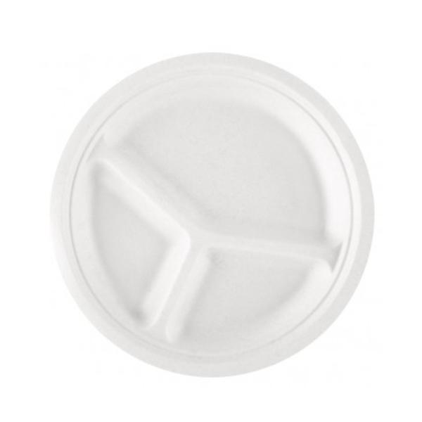 PLATO MONOUSO 3 COMPARTIMENTOS OUTLET - 26 CM