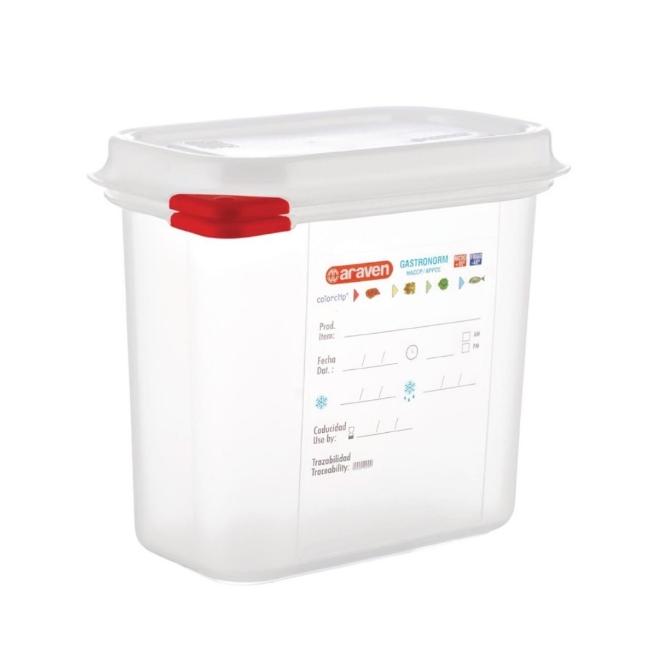 CONTENEDOR PARA ALIMENTOS GASTRONORM GN 1/9 MARCA ARAVEN - 1,5 L