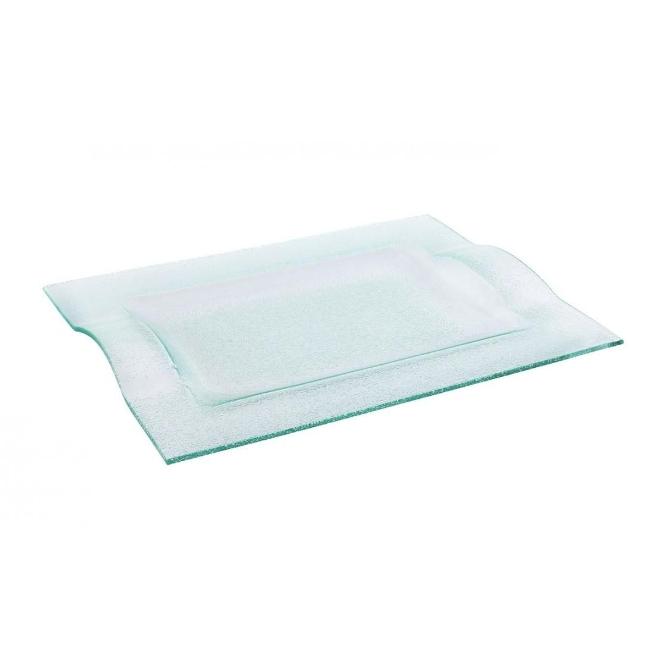 BANDEJA DE CRISTAL VERDE - 29x22,5x2,5 CM