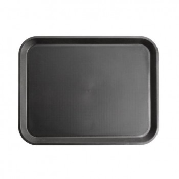 BANDEJA NEGRA AUTOSERVICIO ANTIDESLIZANTE MARCA OLYMPIA - 36x46 CM