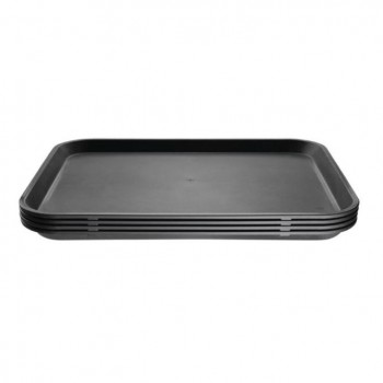BANDEJA NEGRA AUTOSERVICIO ANTIDESLIZANTE MARCA OLYMPIA - 36x46 CM