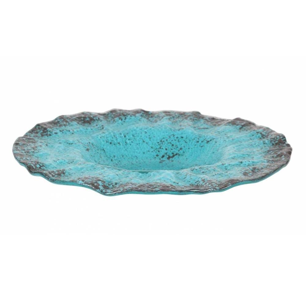 PLATO RISSOTO DE CRISTAL COLECCIÓN PURA SANGRE MURANO TURQUESA - 29x4 CM