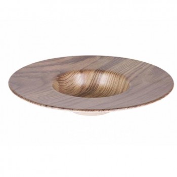 PLATO PORCELANA RISOTTO ESTAMPADO MADERA - 28x5 CM