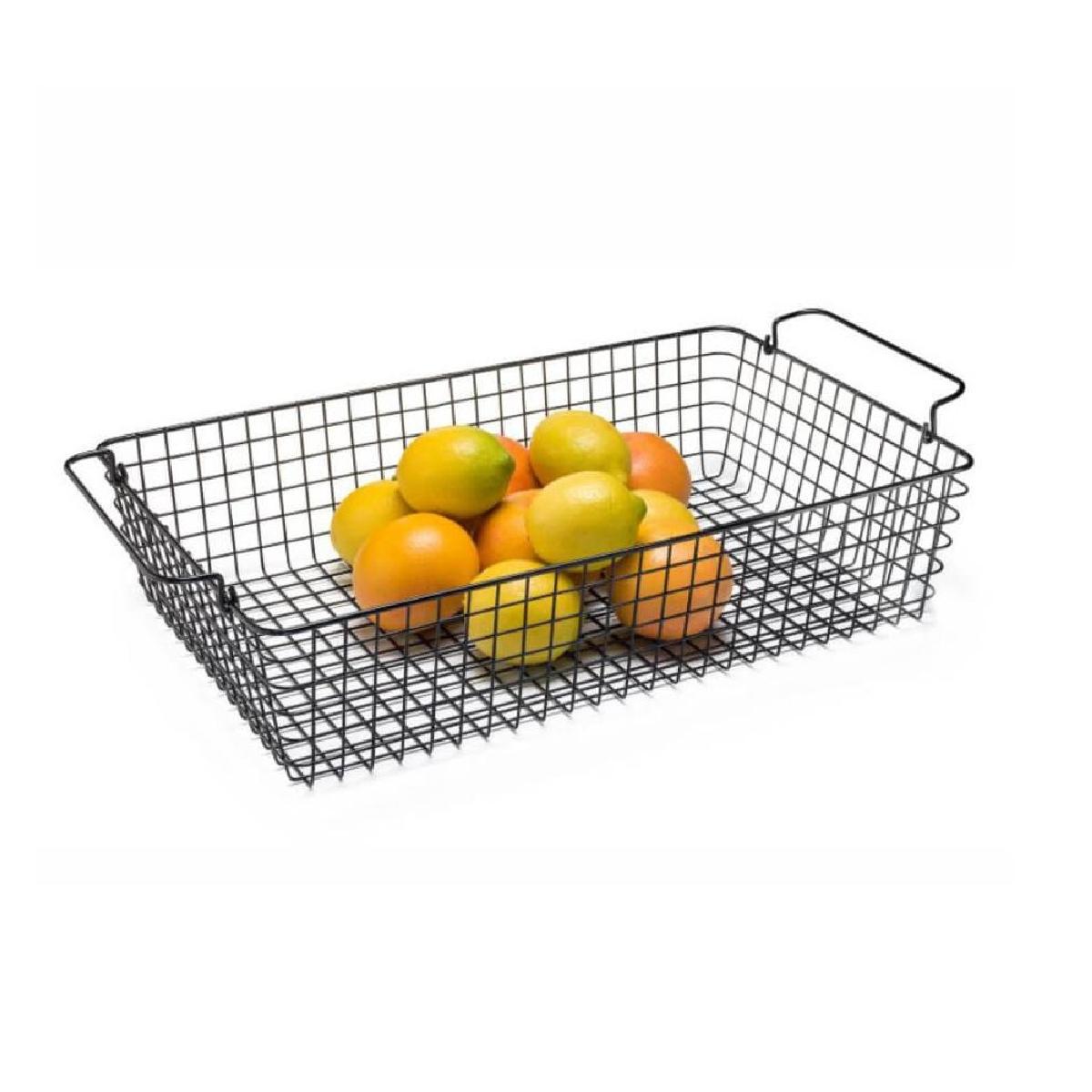 CESTA NEGRA DE REJILLA CON ASAS PARA BUFFET - 52x31,5x12 CM