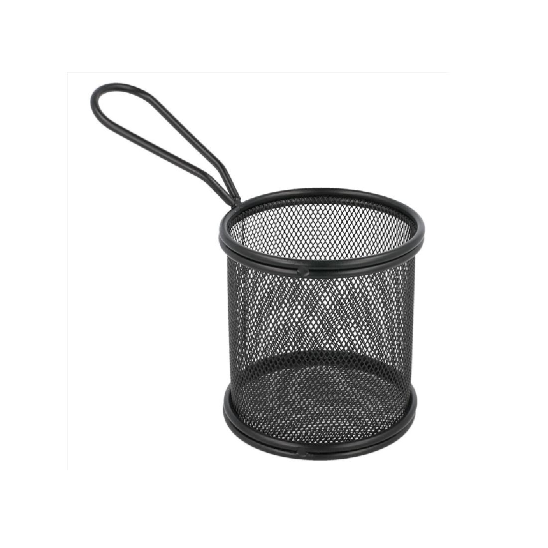 MINI CESTA FREIDORA REDONDA NEGRA DE ACERO - 90x80 CM